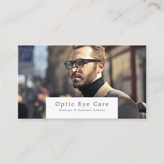 Carte De Visite Modèle masculin, Opticien, Praticien Technique (Devant)