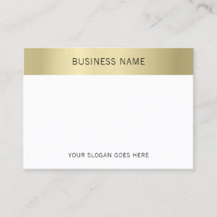 Carte De Visite Modèle minimaliste élégant moderne Faux Gold White