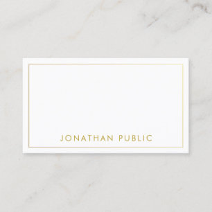 Carte De Visite Modèle minimaliste élégant moderne Gold Nom Texte