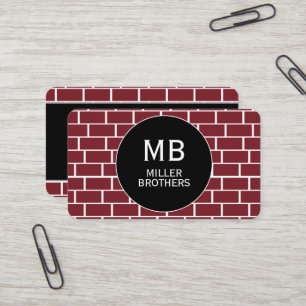 Carte De Visite Modèle minimaliste en briques maçonnerie