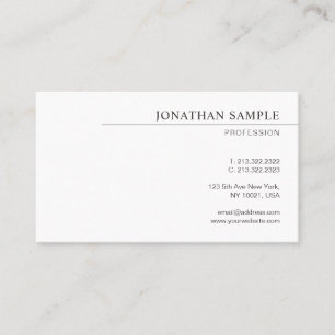Carte De Visite Modèle minimaliste moderne élégant personnalisé