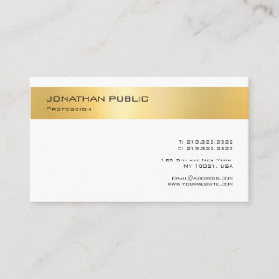 Carte De Visite Modèle minimaliste professionnel moderne Gold Look