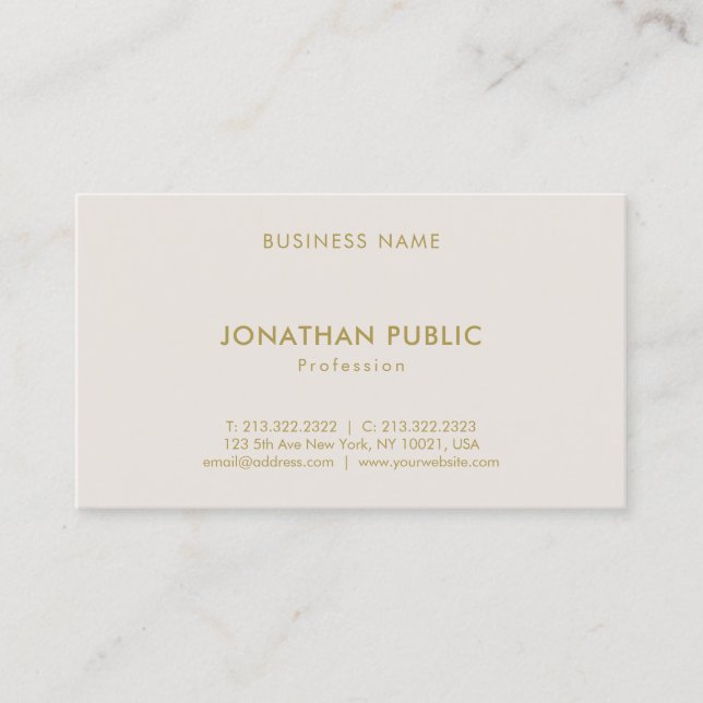 Carte De Visite Modèle minimaliste professionnel sophistiqué (Devant)