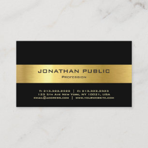Carte De Visite Modèle moderne Elegant Black Gold Professional