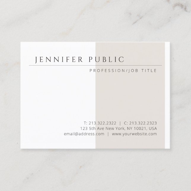 Carte De Visite Modèle moderne minimaliste Simple Professionnel (Devant)