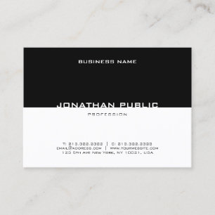 Carte De Visite Modèle moderne noir blanc élégant professionnel
