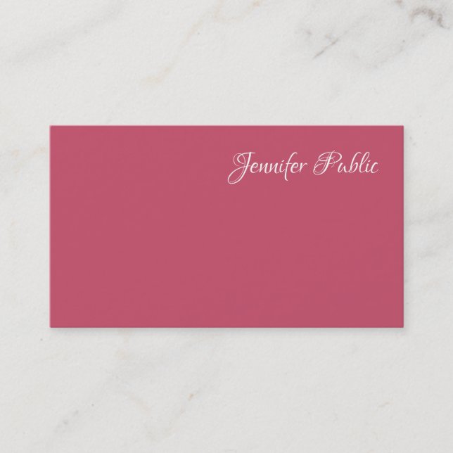 Carte De Visite Modèle moderne simple élégant rouge professionnel (Devant)