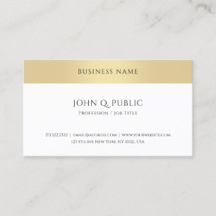 Carte De Visite Modèle Moderne tendance élégant Or look simple