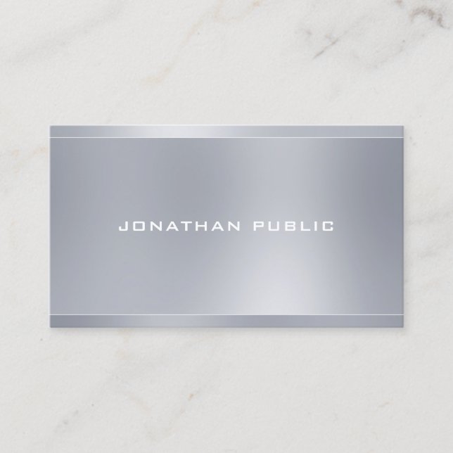 Carte De Visite Modèle moderne tendance élégant Silver professionn (Devant)