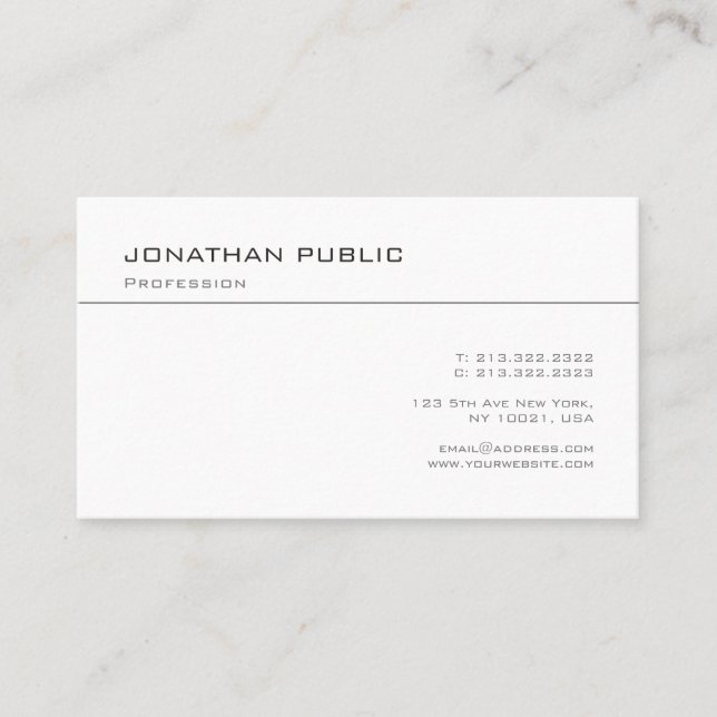 Carte De Visite Modèle moderne tendance Professionnel élégant (Devant)