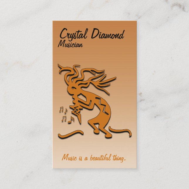 Carte De Visite Modèle musicien Kokopelli (Devant)