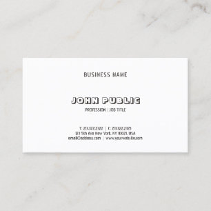 Carte De Visite Modèle noir blanc minimaliste créatif moderne