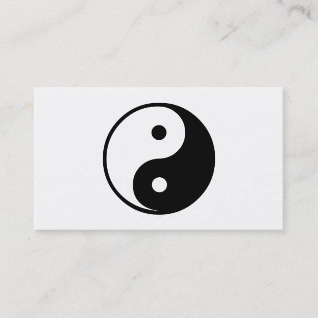 Carte De Visite Modèle noir et blanc d'illustration de Yin Yang (Devant)