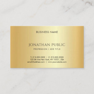 Carte De Visite Modèle personnalisé minimaliste en faux or