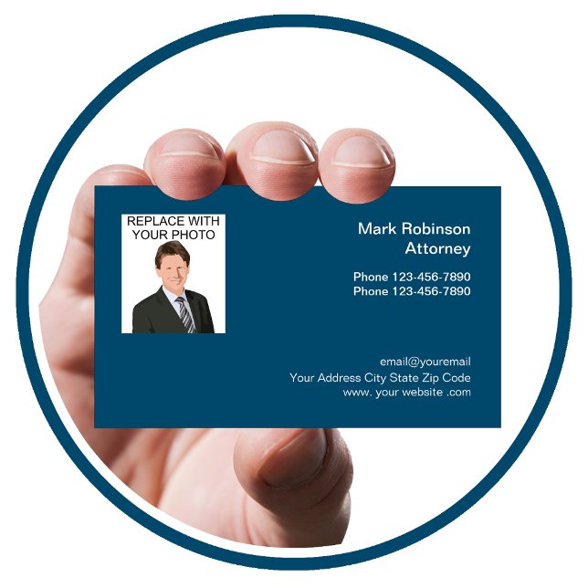 Carte De Visite Modèle photo du procureur professionnel (Créateur téléchargé)