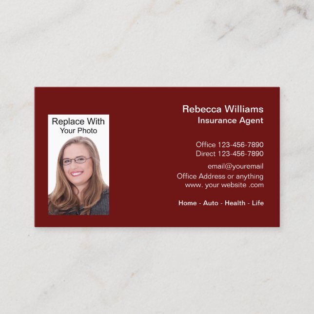 Carte De Visite Modèle photo professionnel (Devant)