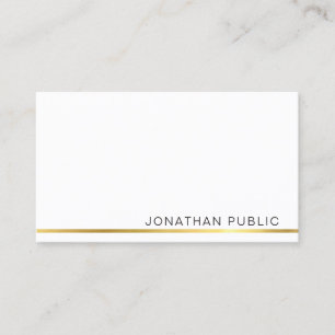 Carte De Visite Modèle professionnel élégant moderne Gold Line