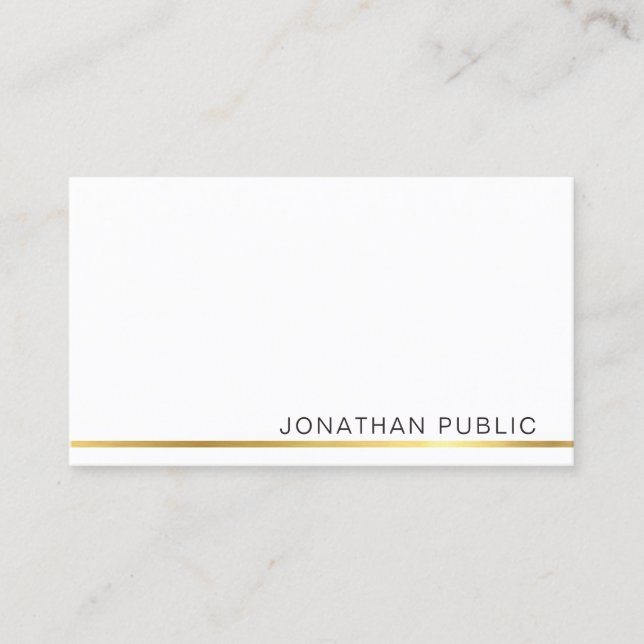 Carte De Visite Modèle professionnel élégant moderne Gold Line (Devant)