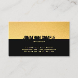 Carte De Visite Modèle professionnel moderne Black Gold élégant