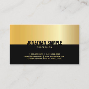 Carte De Visite Modèle professionnel moderne Black Gold élégant