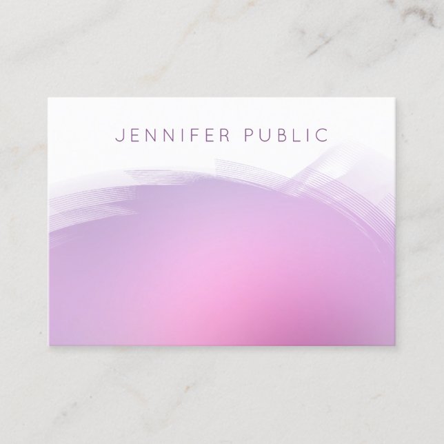 Carte De Visite Modèle professionnel moderne élégant rose violet (Devant)