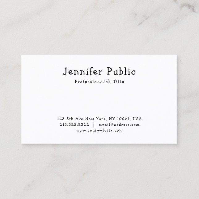 Carte De Visite Modèle professionnel simple écrit à la main (Devant)