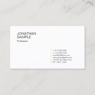 Carte De Visite Modèle professionnel simple moderne Gold White