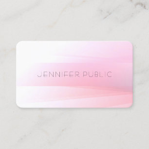 Carte De Visite Modèle rose blanc élégant Design moderne tendance