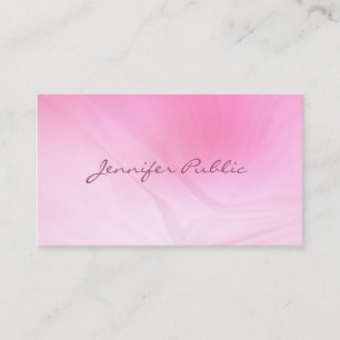 Carte De Visite Modèle rose élégant Script manuscrit moderne