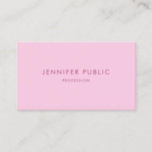 Carte De Visite Modèle rose minimaliste moderne simple