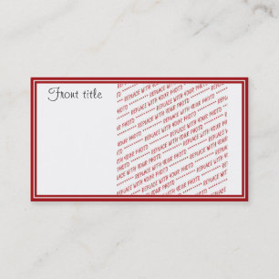 Carte De Visite Modèle rouge découpé - Ajouter une photo