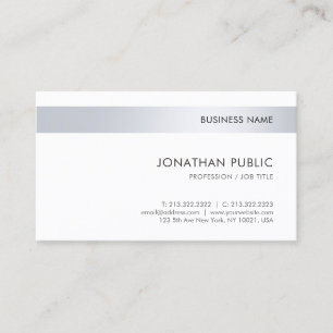 Carte De Visite Modèle simple d'argent élégant professionnel
