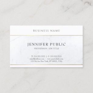 Carte De Visite Modèle simple Élégant Marbre blanc professionnel