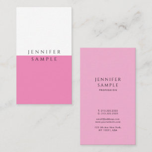 Carte De Visite Modèle simple professionnel élégant rose chaud