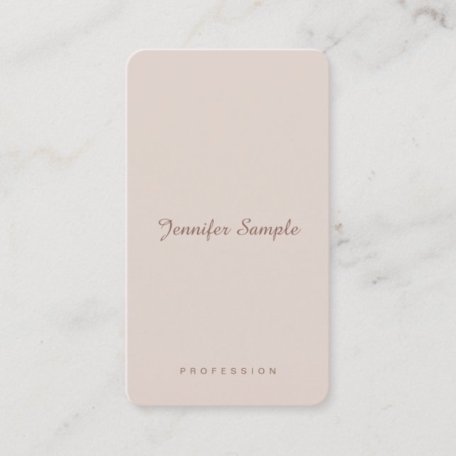 Carte De Visite Modèle simple professionnel moderne de script chic (Devant)
