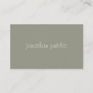 Carte De Visite Modèle vert élégant Modish simple à main