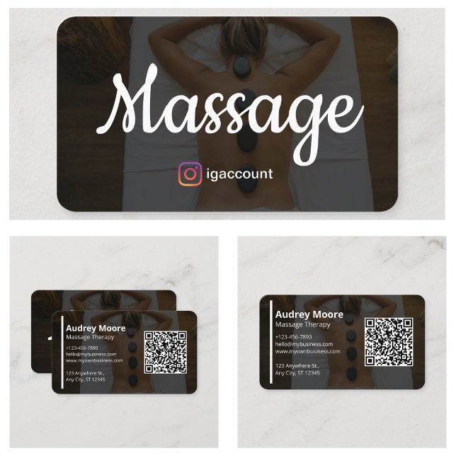 Carte De Visite Modèles de massothérapie (Massage Therapy Templates Business Card
)