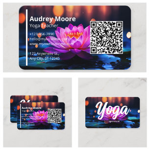 Carte De Visite Modèles de professeur de yoga élégants modernes de