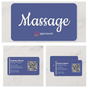 Carte De Visite Modèles de Thérapeute de Massage QR