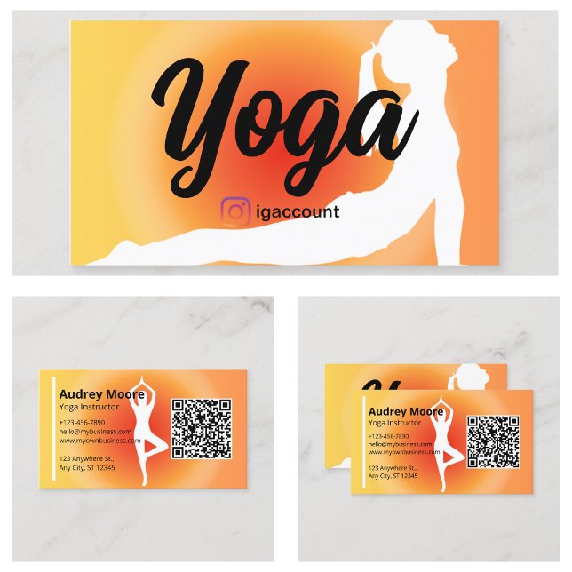 Carte De Visite Modèles pour professeurs de yoga (Yoga Instructor Templates Business Card
)