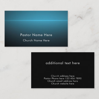 Carte De Visite Modern Blue Custom Text Christian Church Pastor