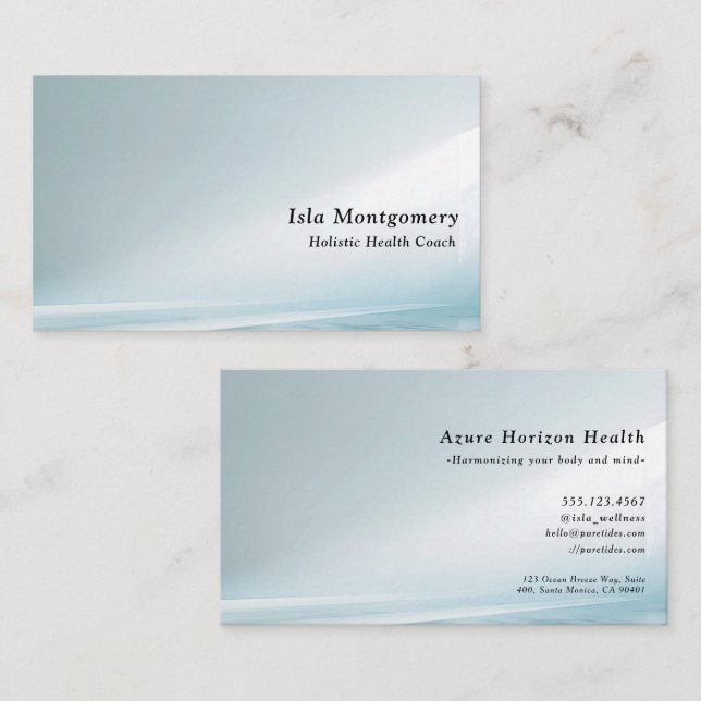 Carte De Visite Modern Blue Gradient (Devant / Derrière)