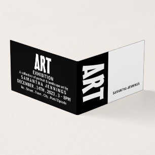 Carte De Visite Modern Bold, Artist Exhibition, Détail