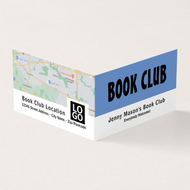 Carte De Visite Modern Bold, Book Club Détaillé (Extérieur)
