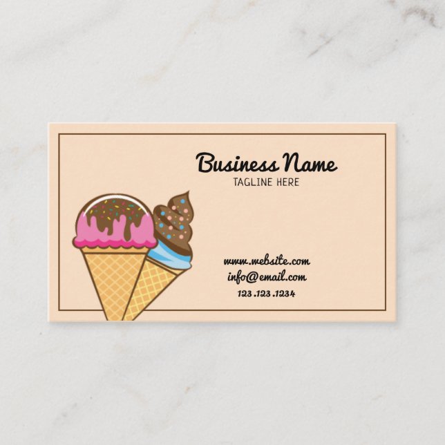 Carte De Visite Modern Brown Sprinkles Ice Cream and Confectionery (Devant)