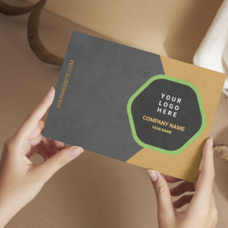 Carte De Visite Modern Charcoal & Gold Design