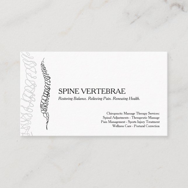 Carte De Visite Modern Chiropractic Massage Therapy (Devant)