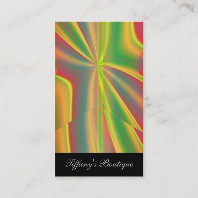 Carte De Visite Modern Color block metallic lemon neon green (Devant)