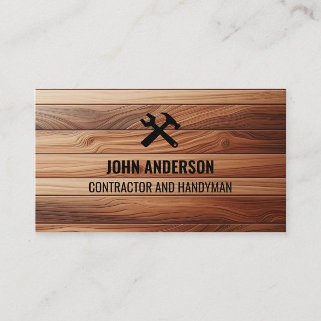 Carte De Visite Modern Construction Handyman Contractor Renovation (Devant)