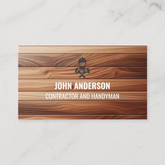 Carte De Visite Modern Construction Handyman Contractor Renovation (Devant)
